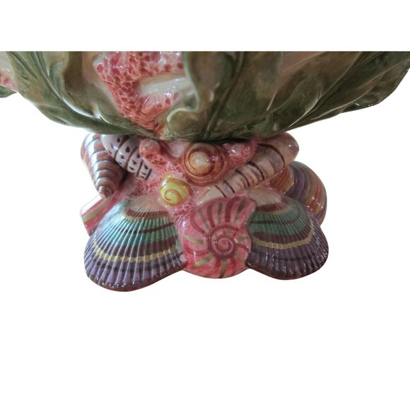 Vintage Fitz & Floyd Oceana Shell Centerpiece Bowl Y2K Retired GUC Small Chips - Picture 11 of 16